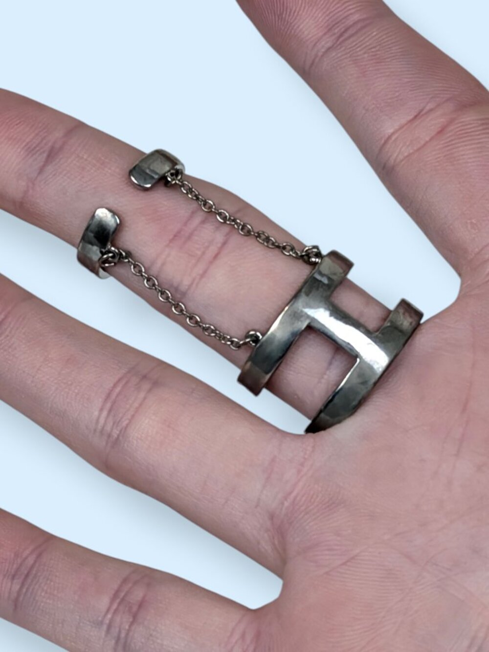 2-Part White Rhinestone Band Ring - Picture 3 of 8
